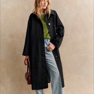Sézane RARE NWT Clyde Trench Coat in Black Size 38/US 6